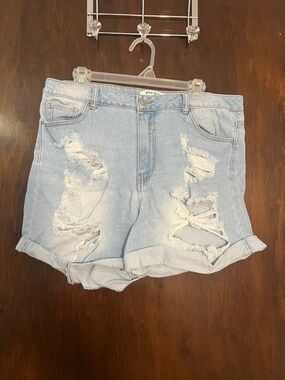 Distressed Denim Shorts
